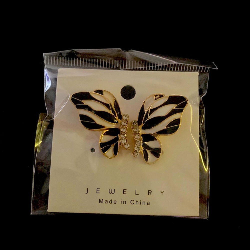 Black and Gold Butterfly earrings.